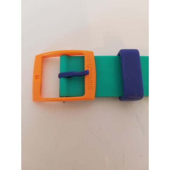 Swatch Swiss Pangasius Orange Blue Green Colorblock Watch New Battery Working main image 5